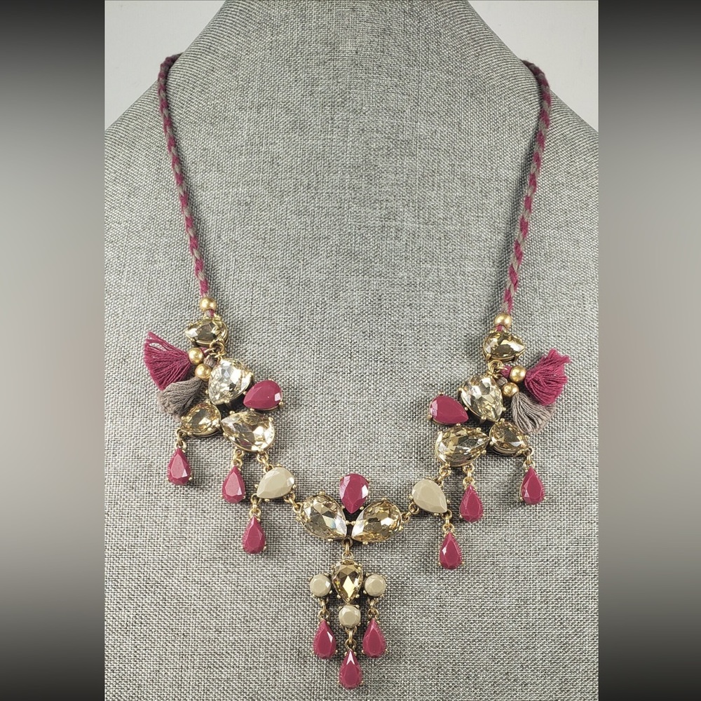 JCrew Tassel and Gem Necklace